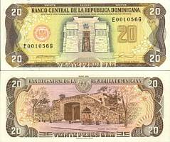 *20 Pesos Oro Dominikánska Rep. 1990, P133 UNC - Kliknutím na obrázok zatvorte -